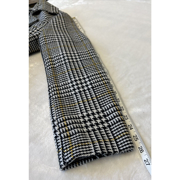 ALYX Women's Herringbone Jacket Coat Sz 14 Black White Yellow Double Breasted - Picture 6 of 10